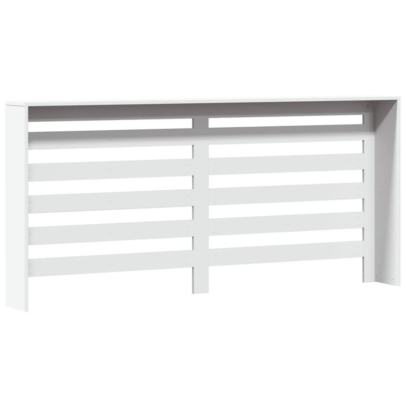 175 cm W Radiator Cover, 175 x 20 x 82 cm, White, Horizontal Slats