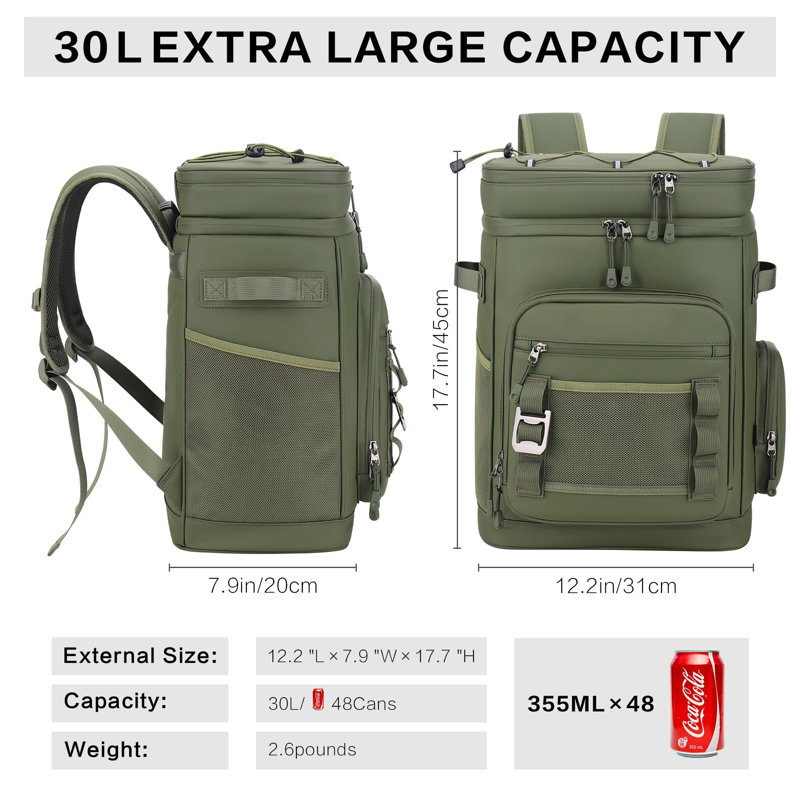 Canvas Picnic Backpack, Green
