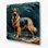 Chiens, art mural en métal bleu Hovawart