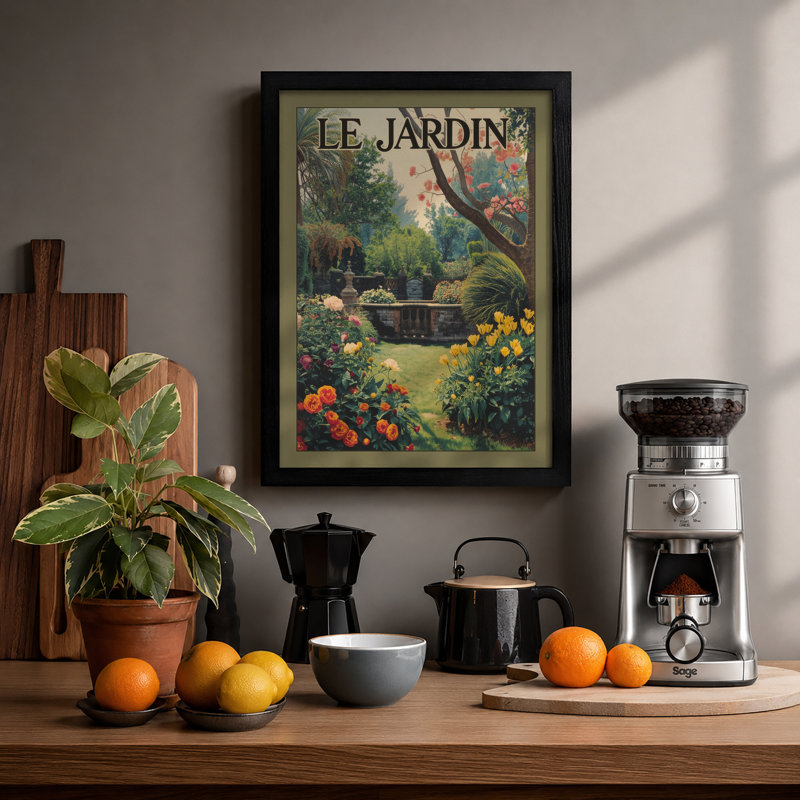 Garden Path At Jardin Vintage - Print, A2 - 59.4 x 42.0 cm, Black