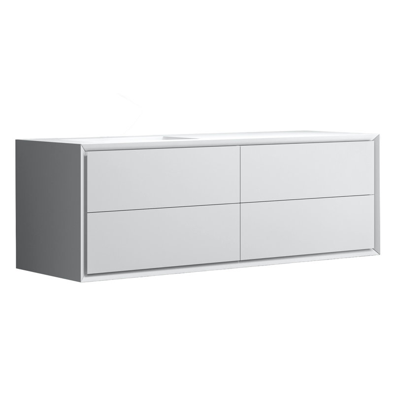 Meuble-lavabo suspendu 60 po 4 tiroirs Ilka