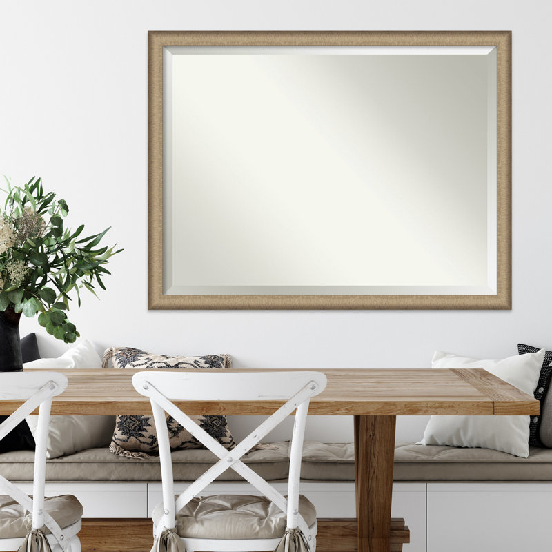 Miroir d'appoint mural en plastique Jonnie, Brun, 33 po x 43 po