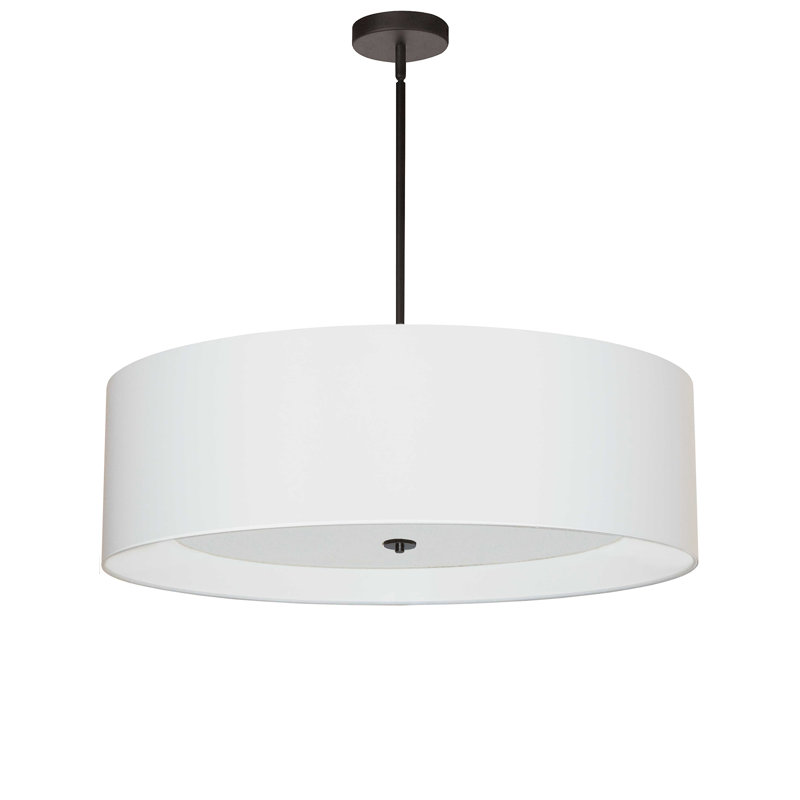 Iyanah 4 - Light Dimmable Drum Chandelier, White, Matte Black