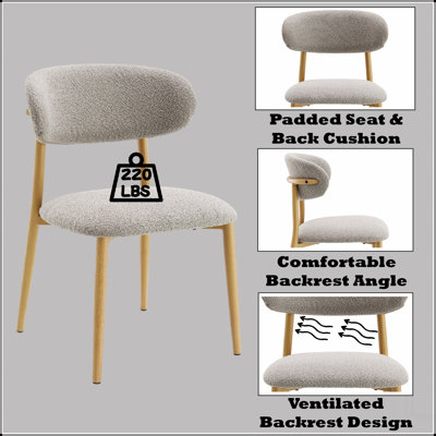 Chaise d'appoint Kacey Gray Boucle Finish (ensemble de 2)