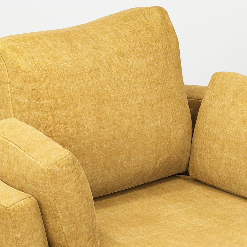 Fauteuil demi-tonneau pivotant de 42,1 po de largeur, Jaune