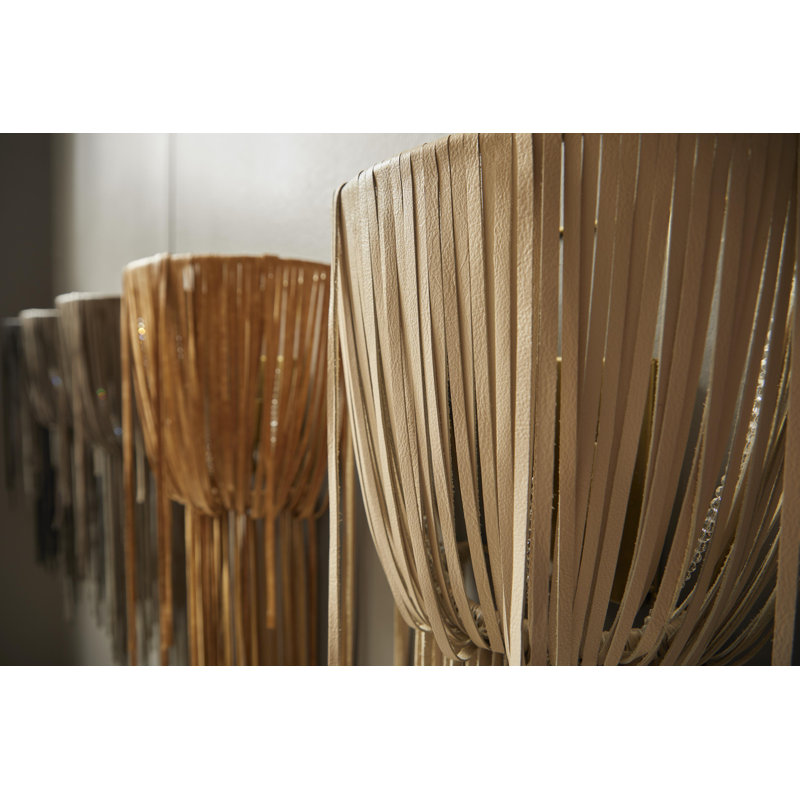 Leather Fringe Wall Sconce, Cream