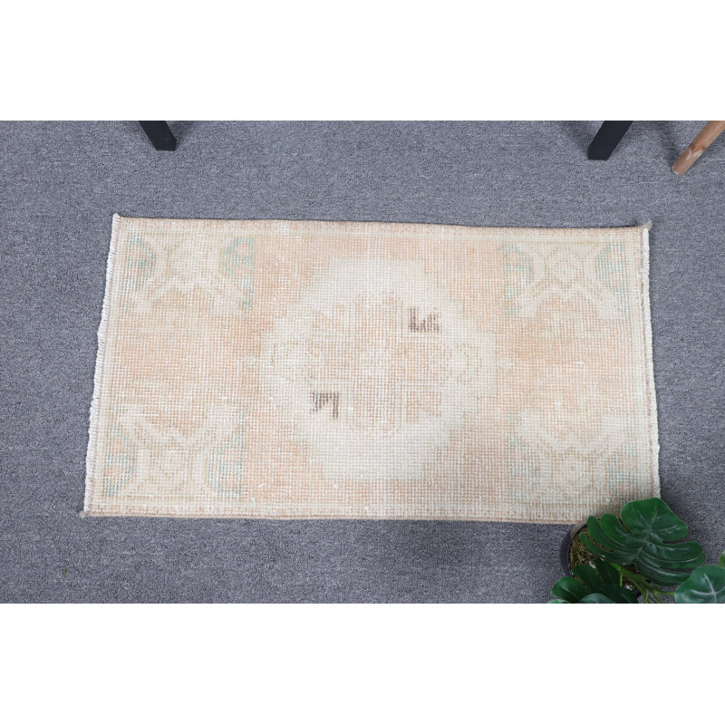 Vintage Turkish Door Mat In Subtle Pastel Colors With Ornate Patterns Perfect For Enhancing Your Home Decor