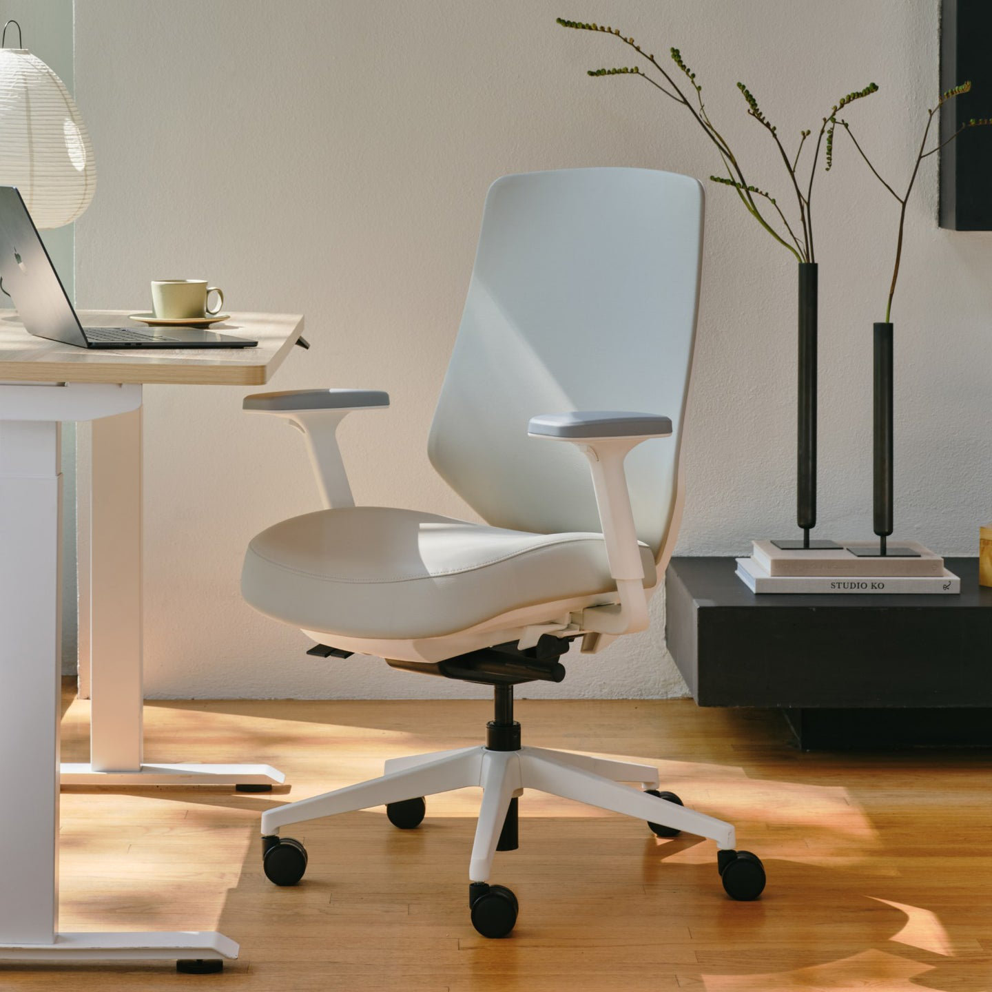 Ergonomic Office Chair, Limestone, White