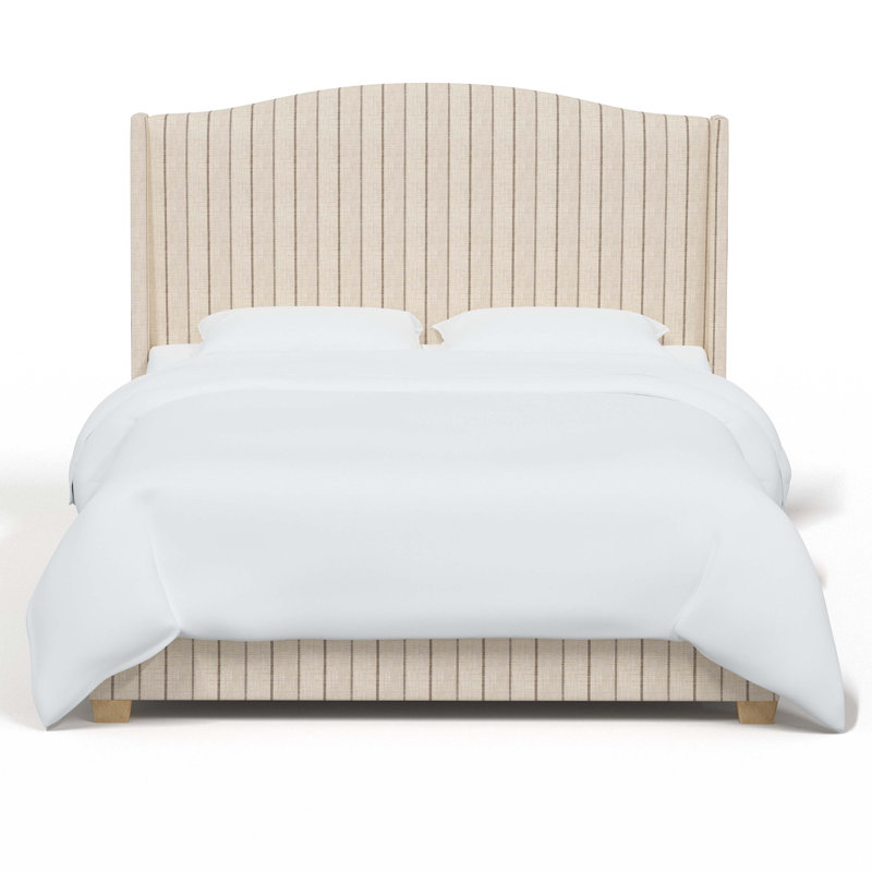 Lit tapissier standard Allis, Double, Rayures gris anthracite Fritz