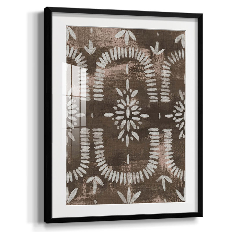 " Espresso Batik I ", White, Black Framed Paper