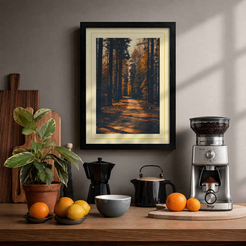 Forest Path Scandinavian - Print, Black, A3 - 42.0 x 29.7 cm