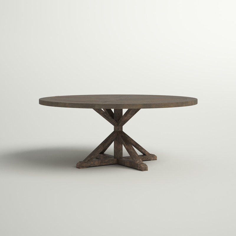 Table de salle à manger à piédestal Ashbaugh, L 72 po x l 72 po, Brun