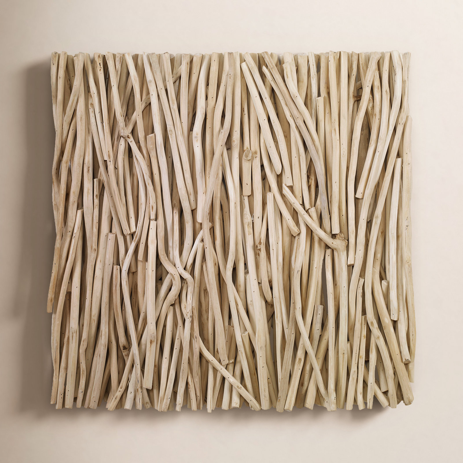 Gathered Teak Square Wood Wall Décor, Brown