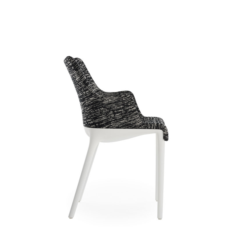 Eleganza Upholstered Dining Chair, Black, White