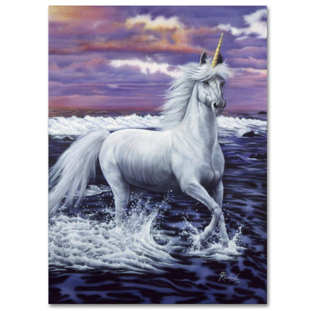 Caiti 'Unicorn' Graphic Art Print on Wrapped Canvas Red Barrel Studio® 