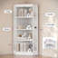 Vitrine de coin en verre à 4 niveaux, armoire vitrée avec éclairage à DEL RVB avec capteur de luminosité et luminosité réglable, bibliothèque de rangement avec portes en verre pour le salon-1434658567