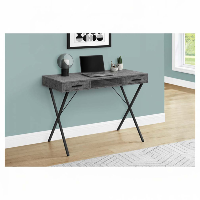 Bureau d'ordinateur à domicile avec tiroir, Gris / Gris
