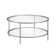Ceno 36" Glass And Steel Round Coffee Table With Shelf