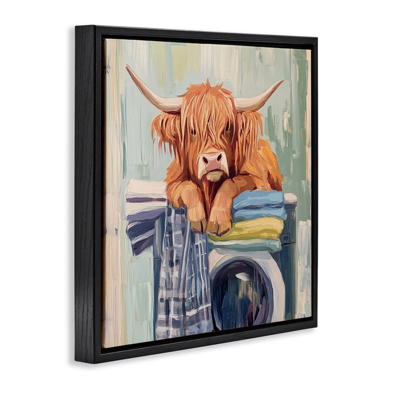 Cadre flottant More Cow, H 25 po x l 25 po, Cadre flottant noir de jais
