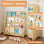 Bibliothèque pour enfants à 4 niveaux, tablettes pour livres pour tout-petits, aide à organiser les chambres, les salles de jeux et les salles de classe-131245128