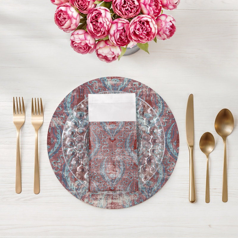 Byzantine Jewel Cotton Sateen Dinner Napkins, Red