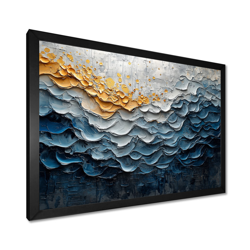«Mosaic Of Waves Coastal Horizon II», art mural sur toile côtière, Reproduction encadrée d'une seule photo, H 30 po x l 40 po