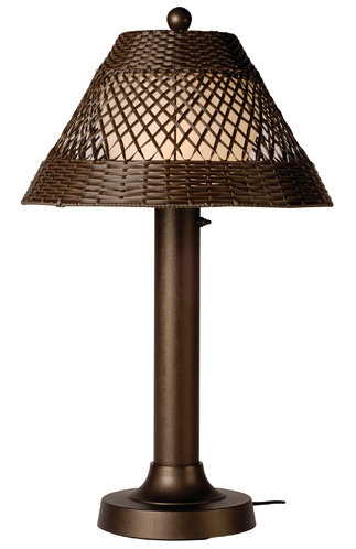 Lampe sur pied d'extérieur Lauri, Noyer, H 34 po x l 20 po x P 20 po, Brun/bronze