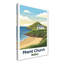 Mwnt Church, Wales - Historic Coastal Chapel Travel Poster, Sea And Cliffs. Giclee Print On Wrapped Canvas. Wall Art, Home Decor - Religious & Cultural Sites, Wales - Wrapped Canvas Print-2052221376