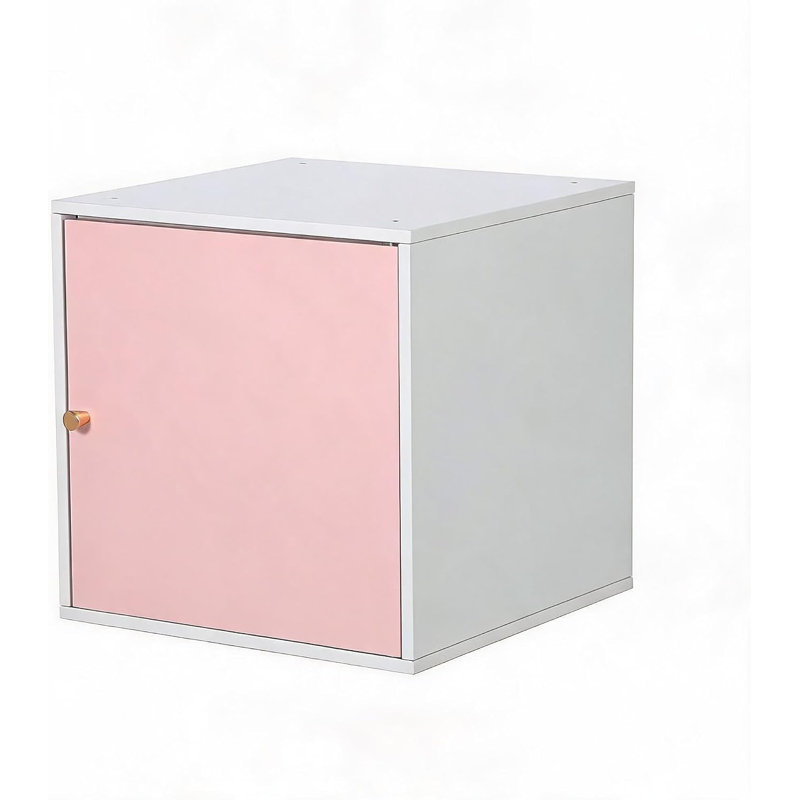 Metal Cube Storage Cabinet with Magnetic Single Door Wall Mount, White