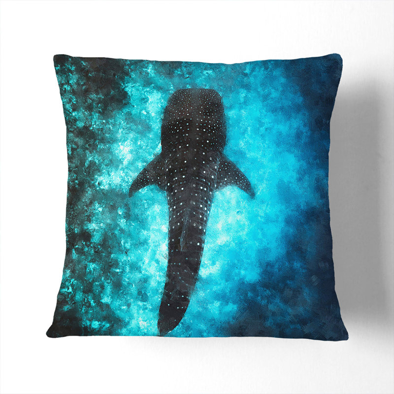 Whale Shark Scatter Cushion, 40cm H x 40cm W x 15cm D, Black