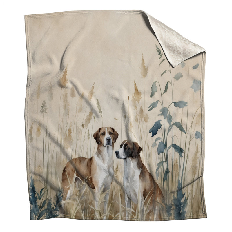 Deux chiens dans des couvertures en gazon, L 60 po x H 80 po