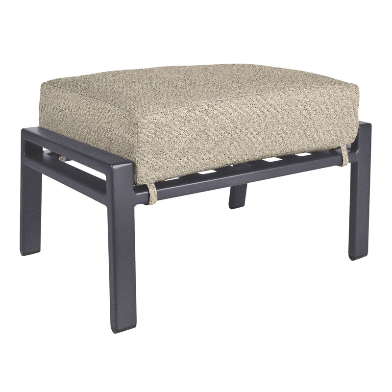 Aris Outdoor Ottoman, Graphite, Flagship Stone Sunbrella®