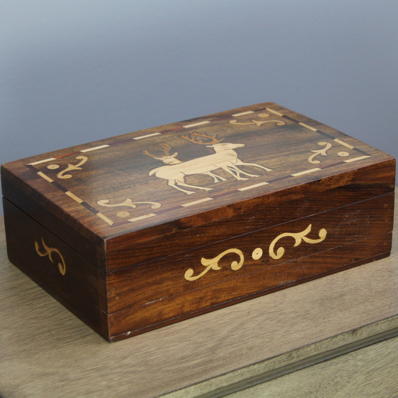 Coffret décoratif en bois de cerf fabriqué à la main rosewood Amatury