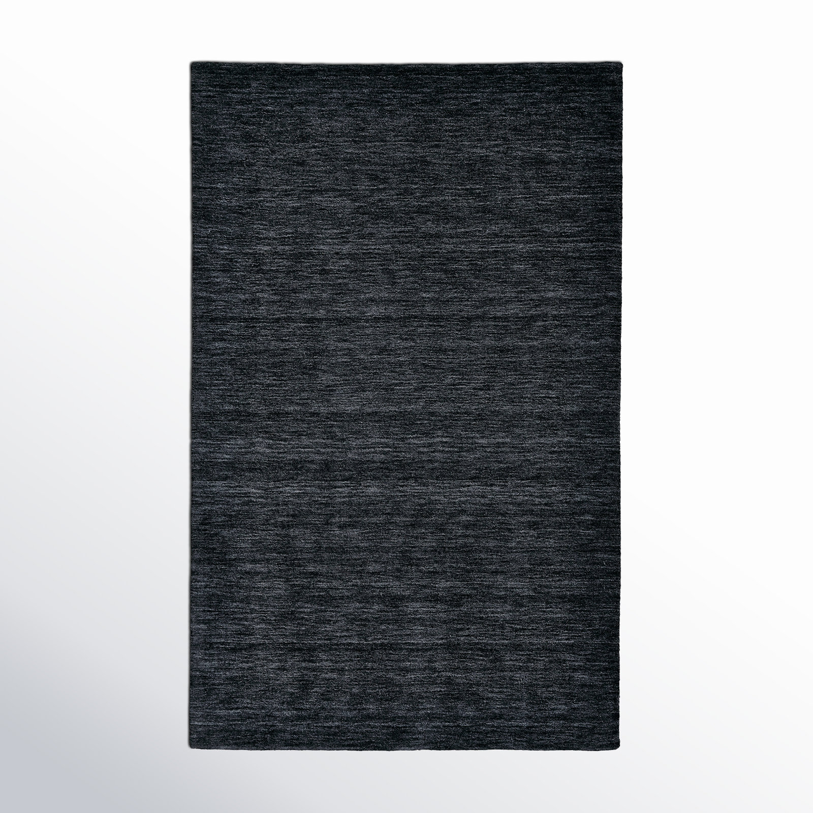 Kaden Hand-Woven Wool Shag Rug, Rectangle 2' x 3', Black