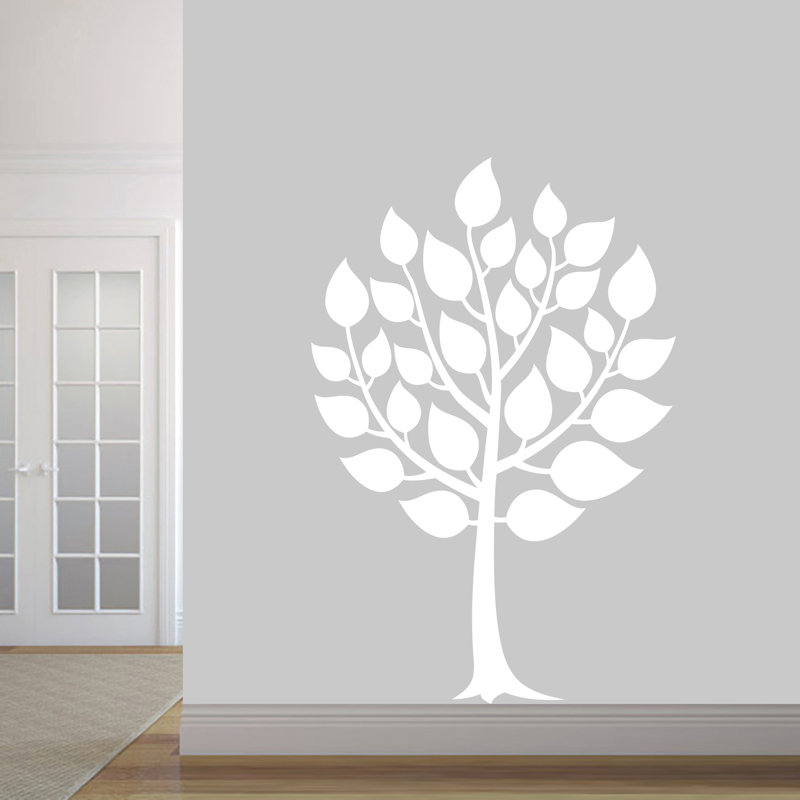 Décalcomanie murale arbre rond, Blanc