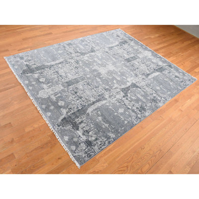 Audene One-of-a-Kind Rectangle: 7'10" X 10' New Age Silk Area Rug Grey