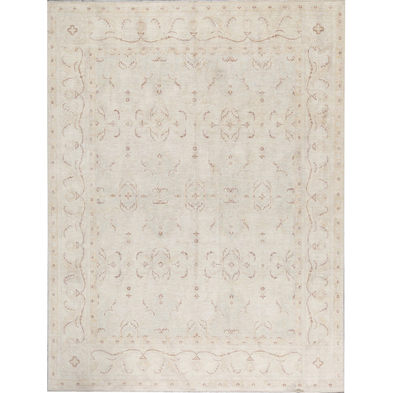 Ziegler Hand-Knotted High-Quality Gray and Ivory Area Rug