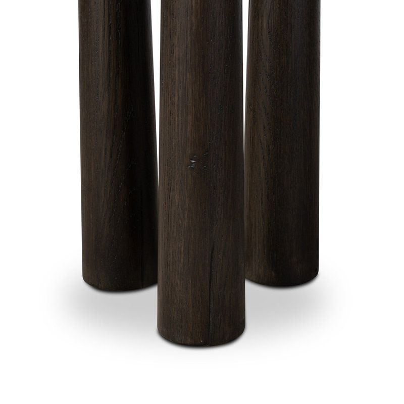Cooper Solid Wood End Table, Smoked Black