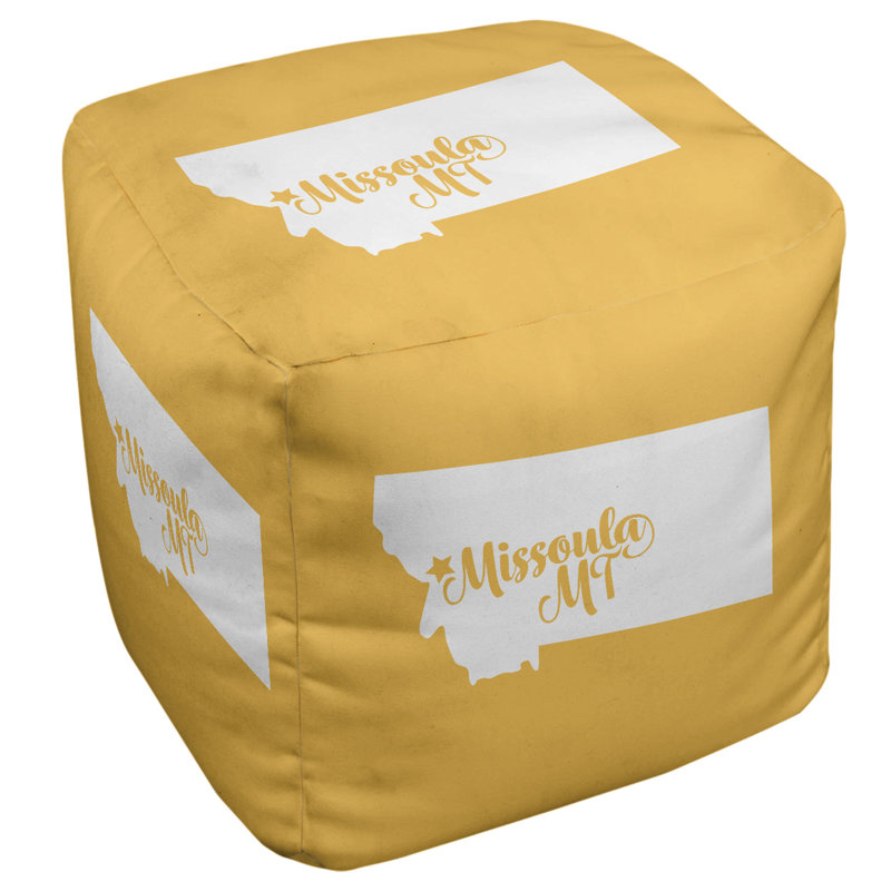 Repose-pieds cube Missoula Montana, Jaune