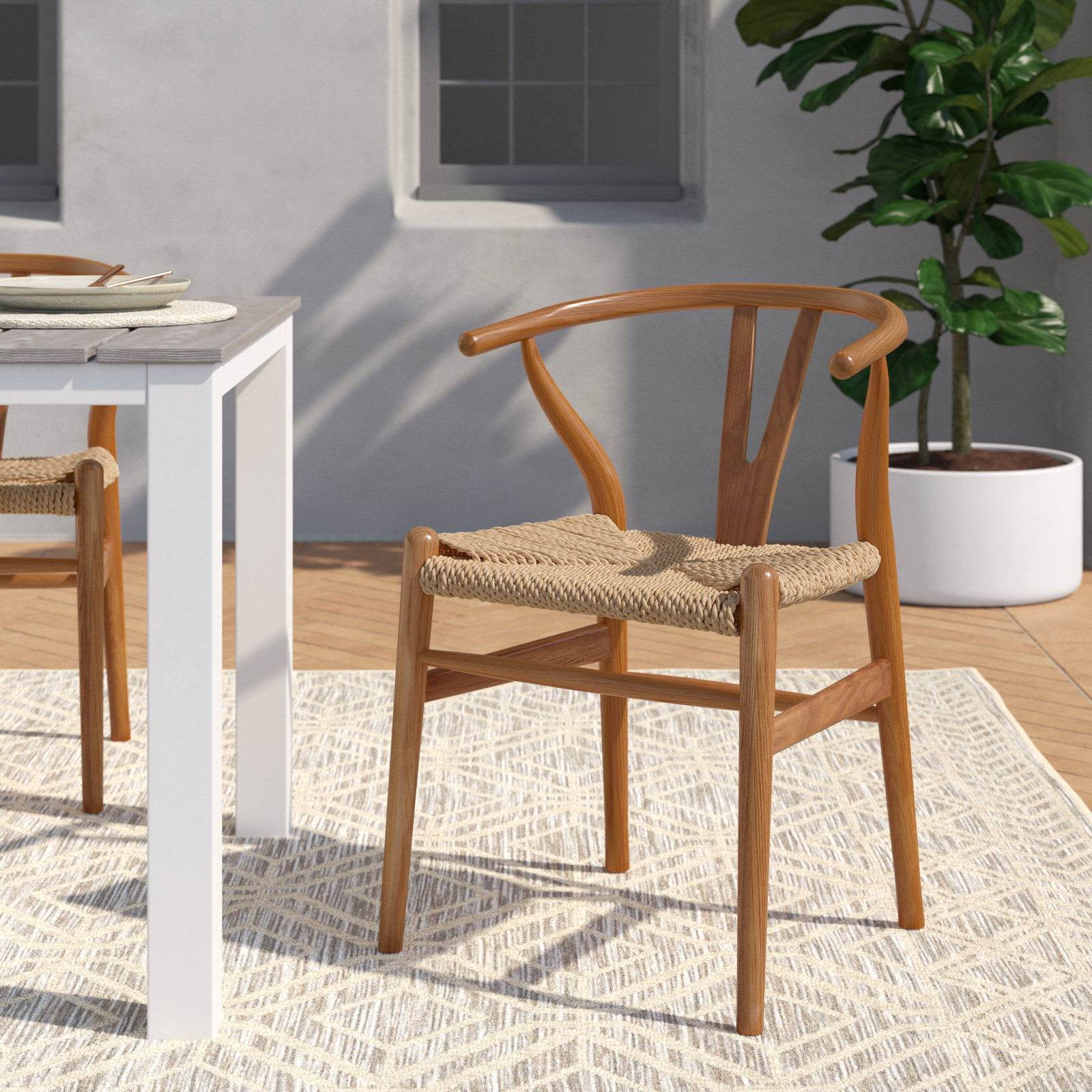 Fairbanks Patio Armchair, Golden Ash