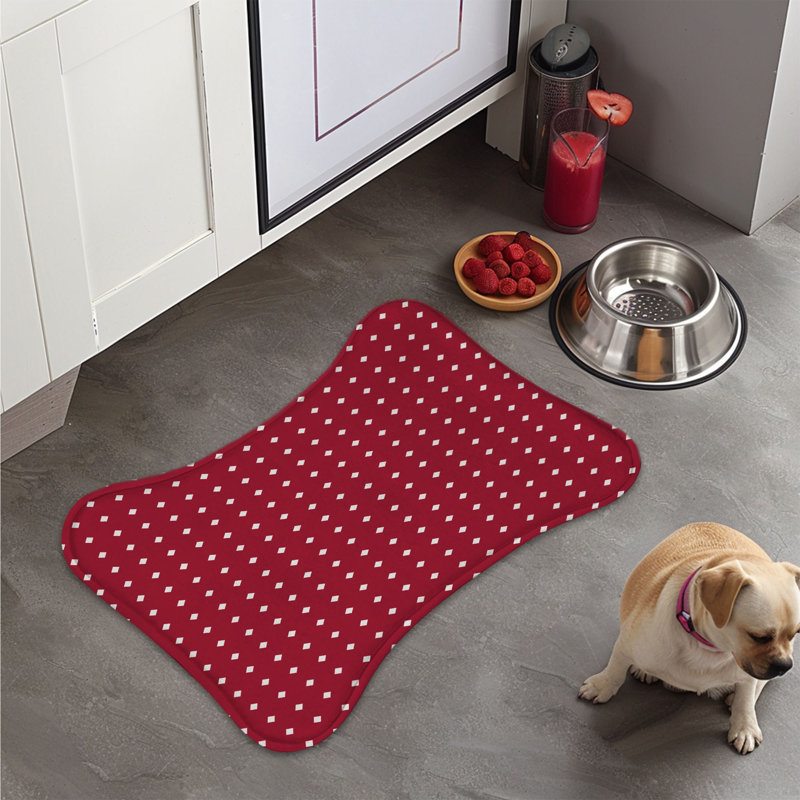 Polka Dot Design - 1 Piece Bone Shape Feeding Mat