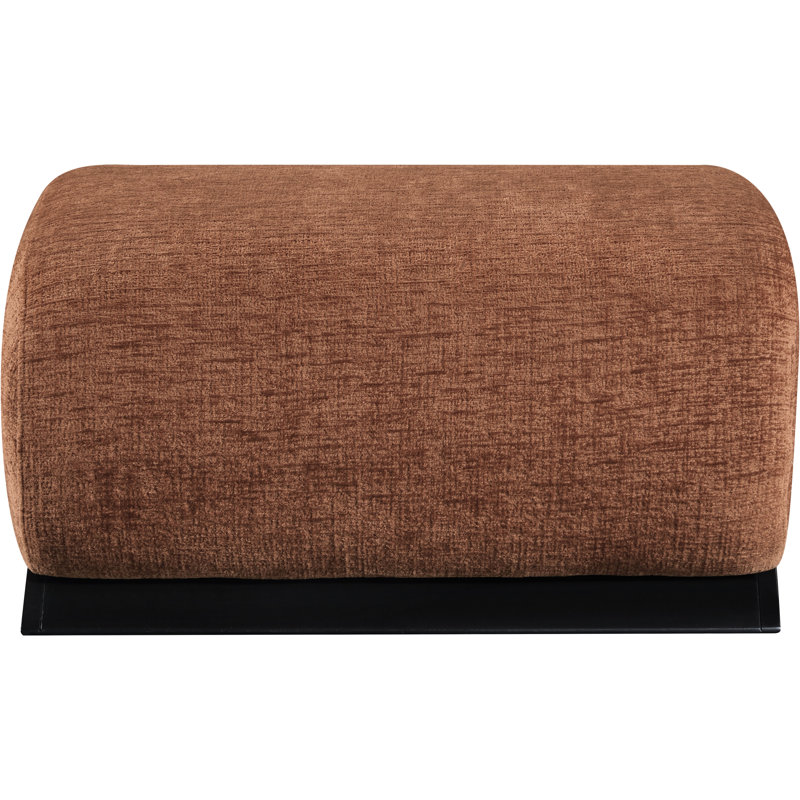 Repose-pieds Akira, Tissu de polyester cognac, Noir