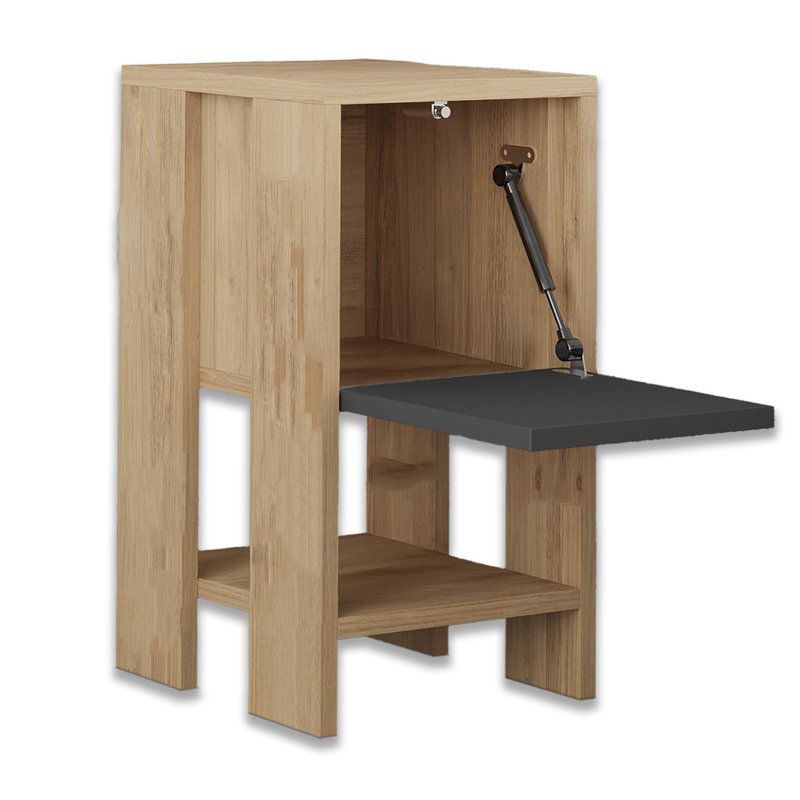 Table de chevet avec 1 armoire, Chêne / anthracite