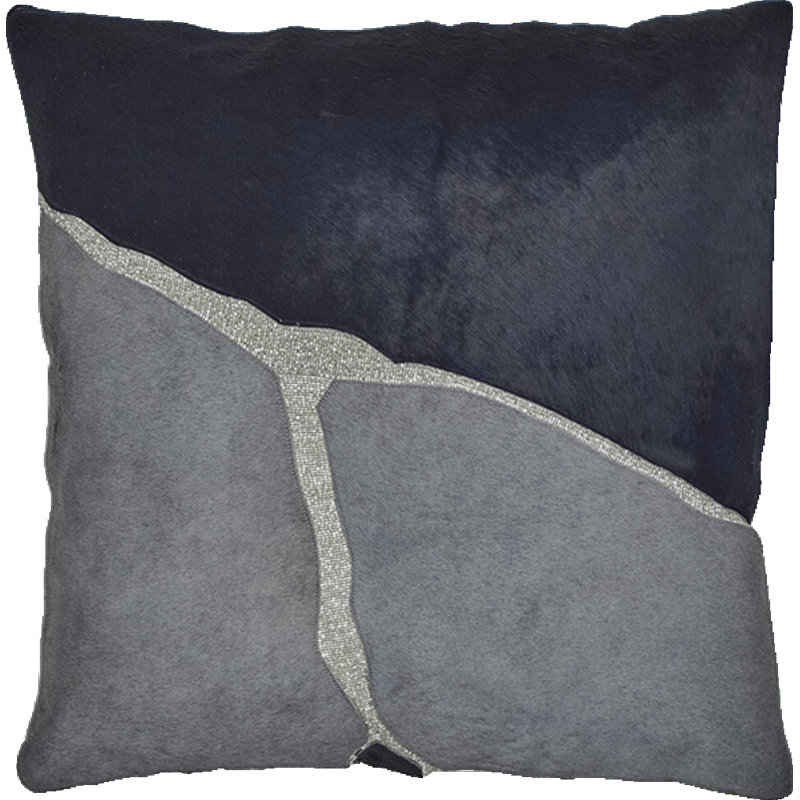 Square Pillow Cover & Insert, Navy/Teal