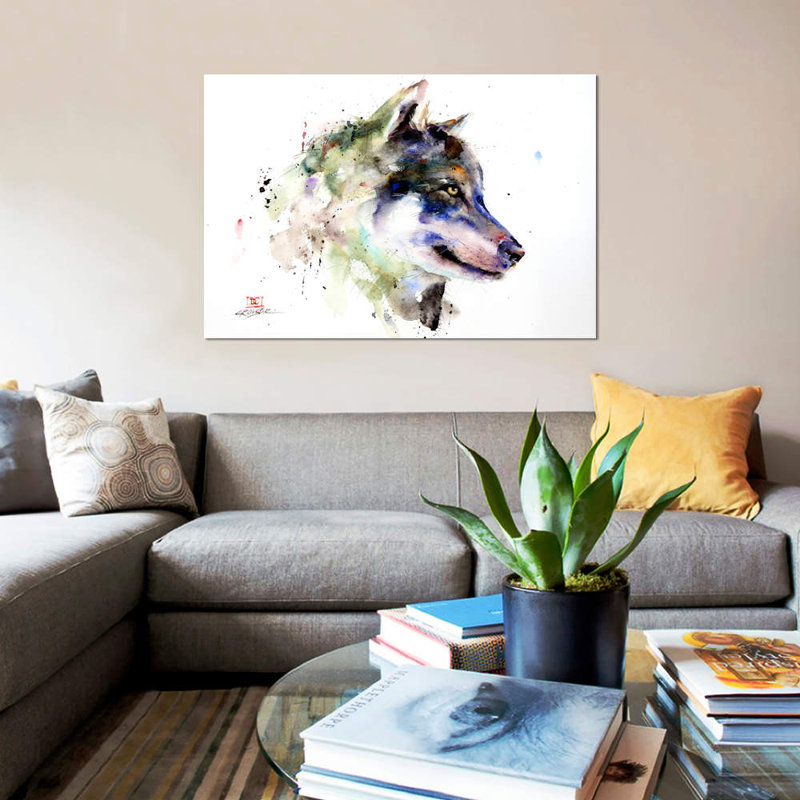 Wolf by Dean Crouser - Wrapped Canvas Painting, 66.04 cm H x 45.72 cm W x 1.91 cm D