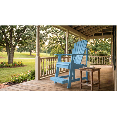 Weathercraft Elevated Adirondack Balcony Pub Chair with Built-In Footrest, Solid Wood Pressure-Treated Pine, 15 Sherwin-Williams Finish Options, Made in USA