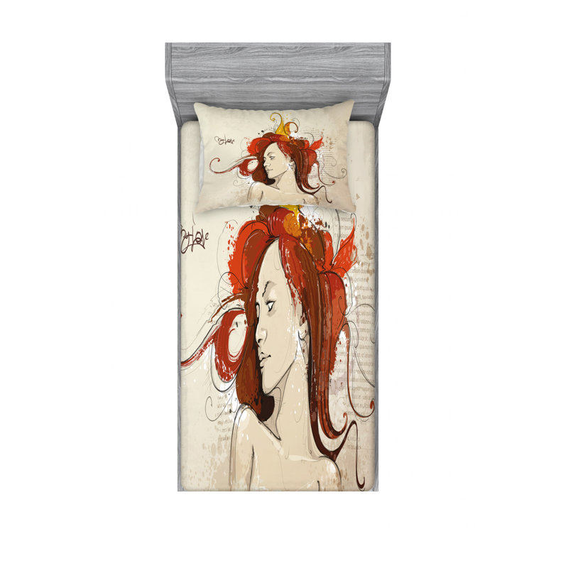 Ensemble de draps en grunges pour femmes, Ensemble de draps pour lit simple TG avec drap-hou