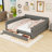 2 Drawers King Upholstered Platform Bed with USB Charging Ports and Center Legs-754408055