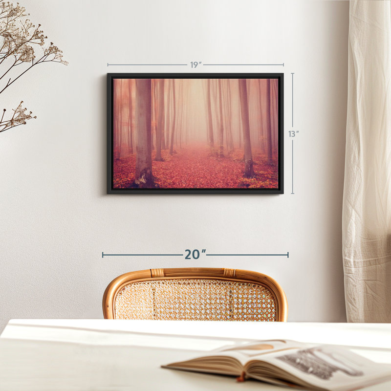 Nature «Foggy Red Forest Canvas Print», H 13 po x l 19 po
