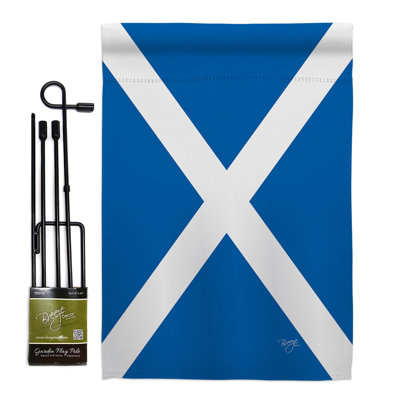 Ensemble de 2 côtés 7 pi 1 pi 1 pi. st. andrews cross of the world. impressions de polyester vertical